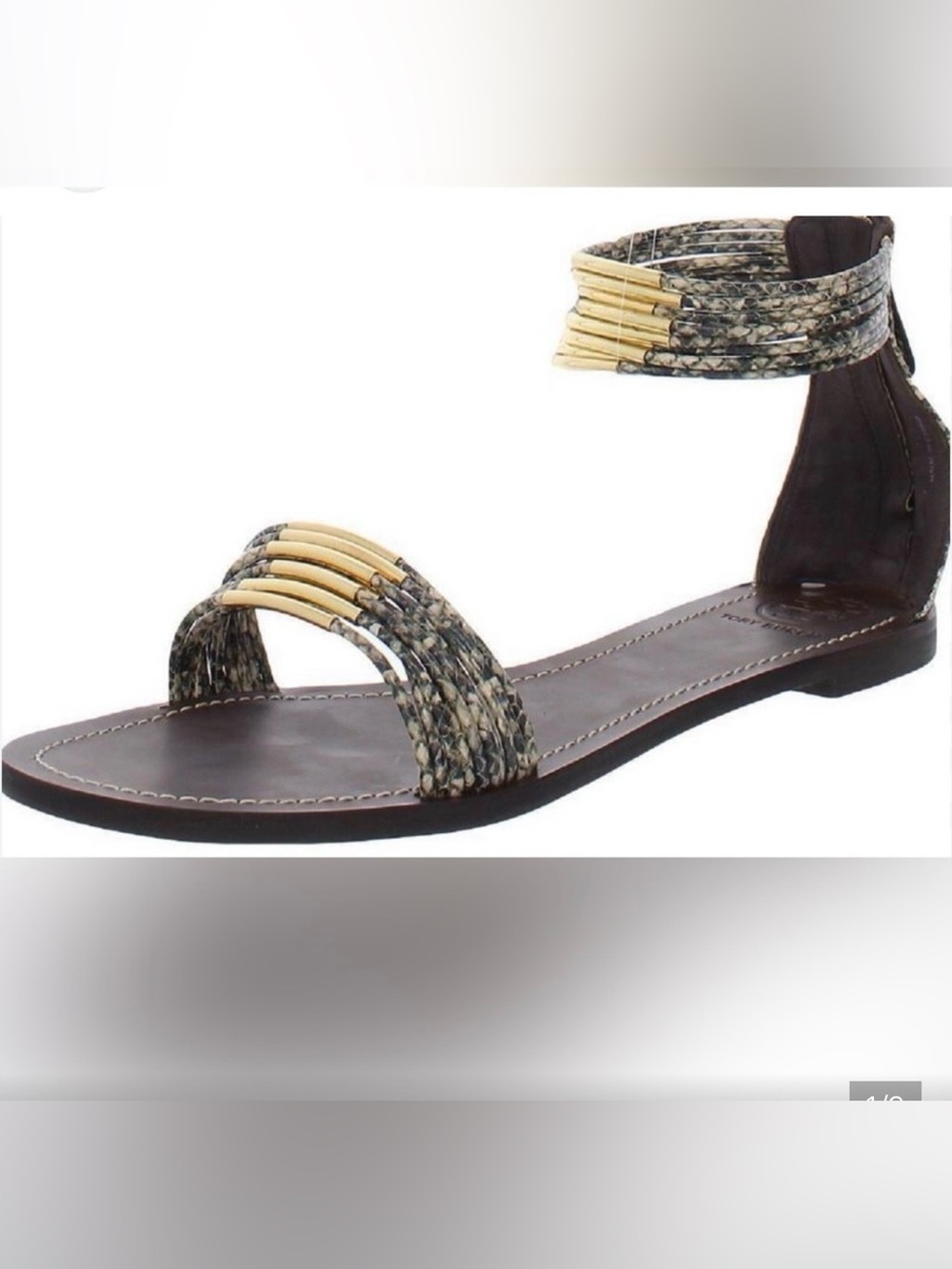 Tory Burch Mignon Ring Snakeskin gladiator sandals 7.5